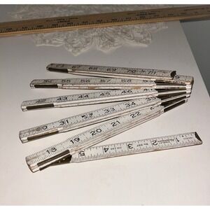 Vintage Stanley Handyman No 96F Zig Zag Folding Ruler 6 Foot White Wood USA